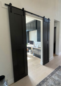 Barndoors with cabinet view in Ft. Worth